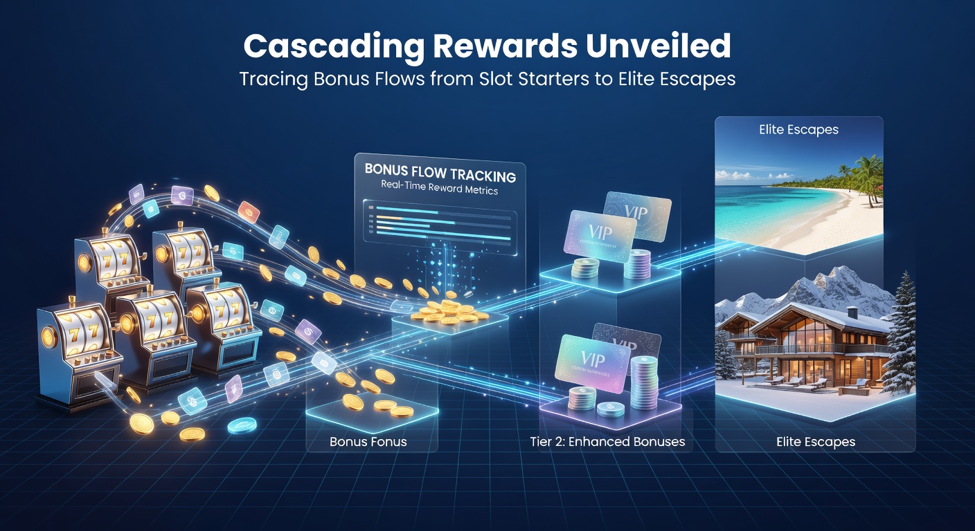 Infographic tracing a bonus path: free spins on slots exploding into deposit matches, table game marathons, and VIP jet escapes with reward multipliers