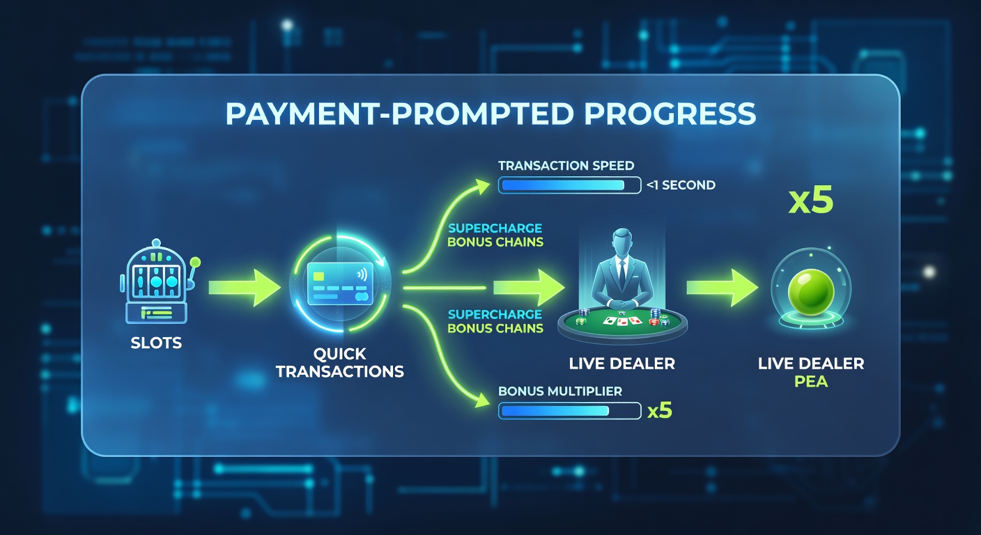 Infographic depicting a progression ladder from slot bonuses at the base to live dealer VIP tiers at the top, with speed lines representing quick transactions