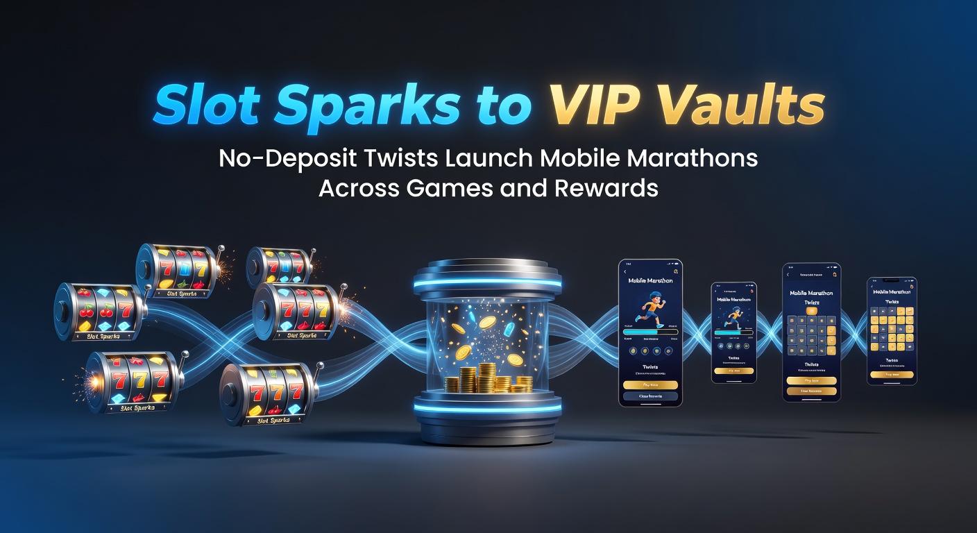 Dynamic graphic of a player's journey from no-deposit slot spins to VIP lounge access on a smartphone